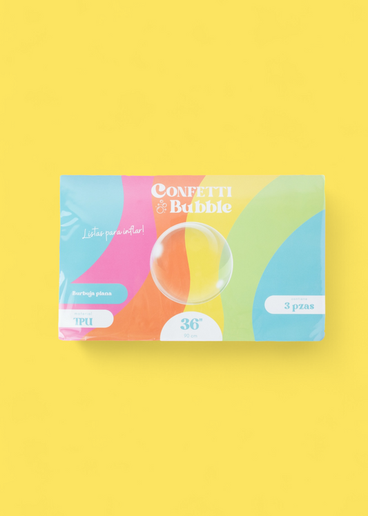 Confetti Bubble 36” PLANA / paq 3 piezas